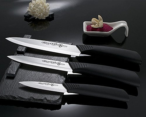 Quttin Set de 3 couteaux en céramique très affutés
