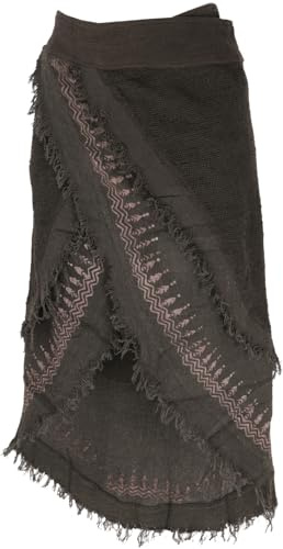 GURU SHOP Goa Falda Envolvente Tribal Capa Falda Boho Falda Mujer, marrón, Talla única