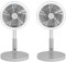 Beldray COMBO-7320 Cordless Foldable 3 in 1 LED Fans, 9 W, Rechargeable Battery, 3 Speed Settings & Natural Wind Mode, Use as Desk, Pedestal or Wall Fan, Set of 2, Grey