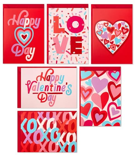 Hallmark Valentines Day Cards Assortment, XO Hearts (36 Blank Cards and Envelopes)