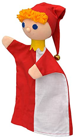 Handpuppe Märchenfigur Kasper Clown 27 cm, Ideal für Puppentheatre und Rollenspiele, für Kinder Baby Jungen Mädchen