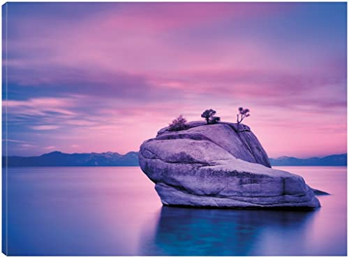 Fine Art Canvas Island Sunset Canvas Wall Decor by Artist Dennis Frates for Living Room, Bedroom, Bathroom, Kitchen, Office, Bar, Dining & Guest Room - Ready to Hang - 43 in x 32 in