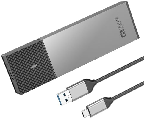 SANZANG M.2 NVMe Gehäuse SSD Gehäuse mit 10 Gbit/s Übertragung, USB 3.2 NVME SSD Gehäuse Adapter für 2230 2242 2260 2280 M.2 PCIe NVMe M-Key & M+B Key SSD (werkzeuglos, Typ C auf A)