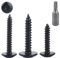 Viti per Lamiera Autofilettanti, Torx, 60 Pezzi Viti da Legno, Vite a Testa Piana, Torx per Carrozzeria, Nero per Legno Mobili (M3,9x10mm)