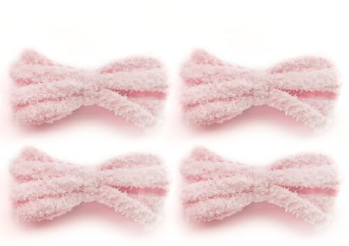 UamGlsob 2 Paia di Lacci Piatta Peluche Morbido, Laccio Spessi 10mm Grossi e Pelosi per Scarpe da Ginnastica e Casual Sneaker, Comodi & Fluffy Laces (Pink, 54/140cm)