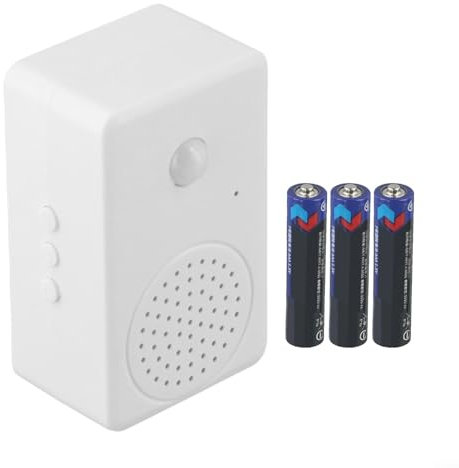 Pumixiy Motion Sensor Doorbell With Recordable Voice Welcome Message For Shop Store Office Business Entry-Alert Wireless PIR Infrared Security Detection System White(12 voices)