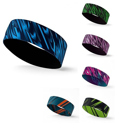 Sport Stirnband – Nachhaltig, Doppelseitig, Elastisch (Reflektor Schwarz Blau)