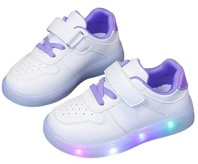 Shine Blinky Baskets respirantes pour fille Chaussures de course pour fille Chaussures lumineuses antidérapantes Chaussures de sport pour enfant Chaussures de sport Shine Blinky, Lila1., 26 EU