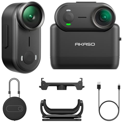AKASO Keychain3 4K Thumb Action Camera - Ultra-Light Tiny Body Camera, 360-Min Long Battery Life, EIS Stabilization, 3m Waterproof Hands-Free POV Camera Vlog Camera for Travel, Pets, Sports (64GB)