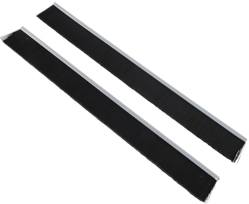 POPETPOP Cepillo de Nailon para Sellar Buzón 30 Cm (2 Unidades) Negro, Tira de Cepillo a Prueba de Polvo y Corrientes de Aire para Ranuras Estándar, Accesorio Resistente para Protección