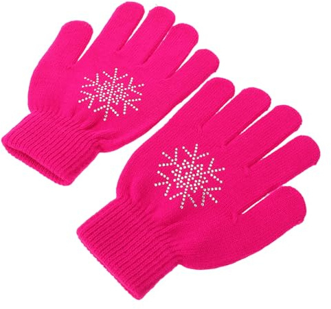 SHINEOFI Guantes de Patinaje Artístico para Niñas Tecnología de Absorción Rápida y Resistencia Abrasión, Accesorios para Patines de Hielo en Prácticas Largas y Competiciones