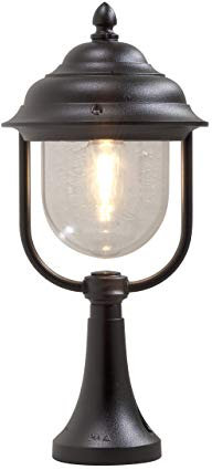 Konstsmide Parma 7224-750 Sockelleuchte / B: 24cm T: 24cm H: 54cm / 1x75W / IP43 / lackiertes Aluminium / matt-schwarz