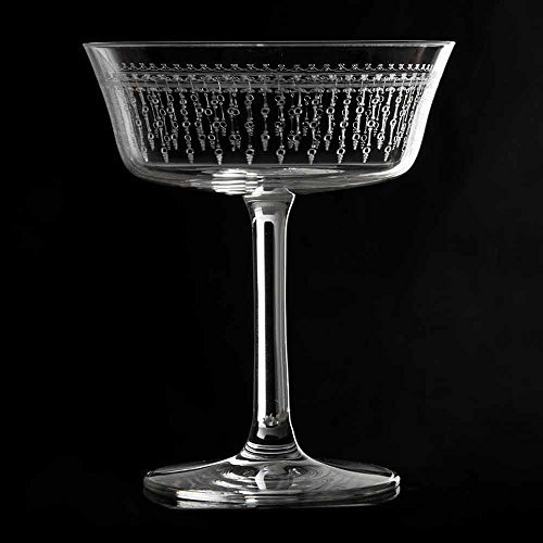 Retro Fizzio 1920 Coupe Glass 26cl - Single - Vintage Etched Crystal Champagne Saucer