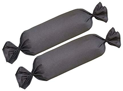 TRAUMSCHLAF Edel-Linon Kissenbezüge 2er Set anthrazit, 2X Nackenrollenbezug 26x79 cm