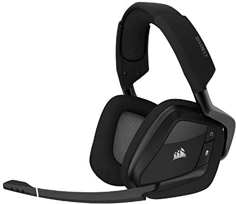 Corsair VOID RGB ELITE Wireless Gaming Headset – 7.1 Surround Sound – Omni-Directional Microphone – Microfiber Mesh Earpads – Up to 40ft Range – iCUE Compatible – PC, Mac, PS5, PS4 – Carbon