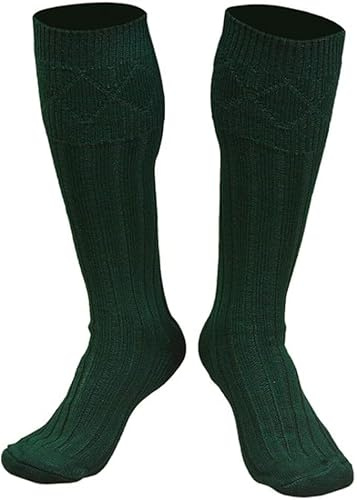 Boolavard 1 Paire de Chaussettes de Costume, Chaussettes Oktoberfest pour Femmes et Hommes en Marron, Vert, Noir, Gris, Blanc 35-47 (S : 38-39, Vert)