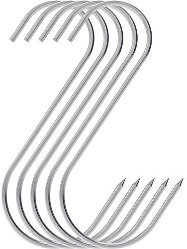 Browin® Ganchos tradicionales para fumar 311201 | Ganchos en forma de S – 5 unidades | Ganchos de acero inoxidable para ahumado auténtico | Ganchos clásicos para carne | Accesorio