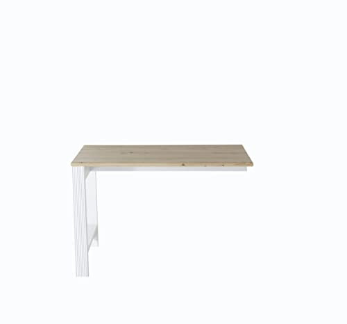 möbelando Schreibtisch-Winkel Ansteckplatte Erweiterung Tischplatte Büromöbel Jillana I Pinie hell/Artisan Eiche