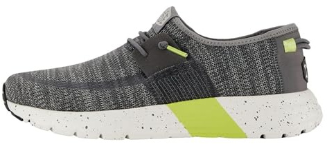 HEYDUDE Sirocco Sport Mode Sneakers - Scarpe Running Uomo - Easy-On System, Heather Grey/Charcoal, 42