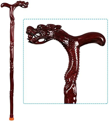 Canne en Bois Robinet bâton de Marche séquoia Vieil Homme béquilles Sculpture sur Bois Cadeaux d'anniversaire bâtons Cannes en Bois pour Hommes et Femmes