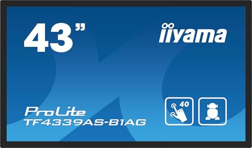 iiyama ProLite TF4339AS-B1AG 108cm 42,5 IPS LED-Monitor 4K UHD Open Frame 40 Punkt Multitouch bonded kapazitiv HDMI DP RS-232c RJ45 Audio out USB Hub Android-OS IP54 AntiGlare Touch-durch-Glas 24/7