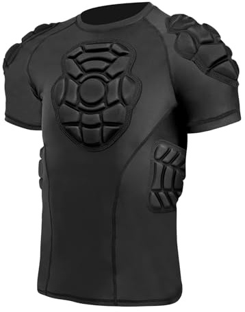 Topeter Youth Football Rib Protector Compression Shirt, Chest, Heart, Shoulder, Sternum Guard Protective Gear