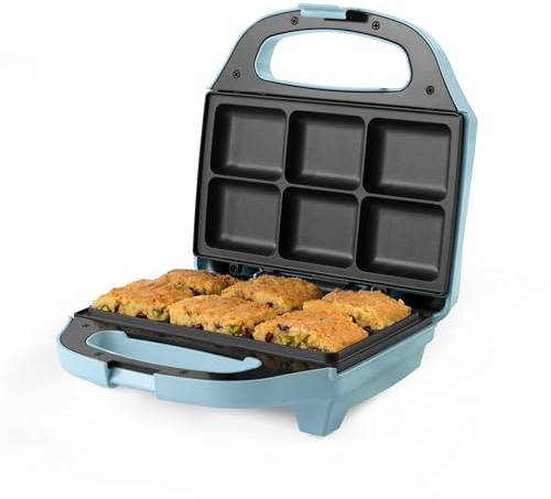 Giles & Posner Cake Maker - Brownie Machine, Slices à gâteaux, Flapjacks, Blondies, Plaques antiadhésives, Facile à nettoyer, Compact, Contrôle automatique de la température, 750W, Bleu Pastel