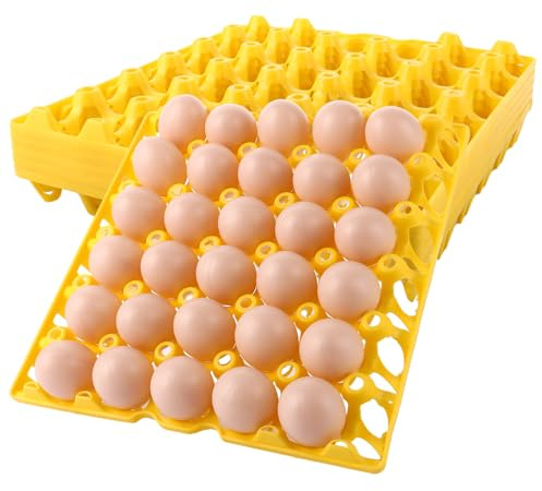 ZOFUN 20 unidades de almacenamiento de huevos, hueveras para frigorífico, cajas de huevos, bandejas de huevos de plástico para 30 soportes para huevos, para almacenar, clasificar y enviar huevos (azul