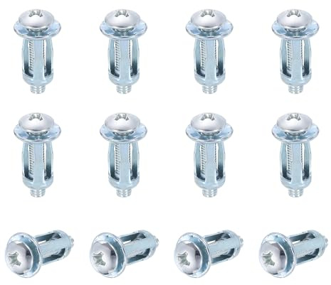 QUARKZMAN 12 Set M4x22.5mm Dadi Farfalla, Acciaio Carbonio Finitura Zincata Dadi Espansione Bullone, Inserti Multi-Presa Rivetto Per Pareti Sottili E Cavi Ferro Lamiera Uso Pareti, Argento