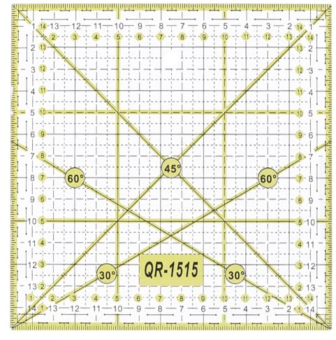 POPETPOP Righello da Sarta Quadrato in Plastica Nero per Patchwork e Cucito Linee a Griglia per Taglio Preciso e Facile, per Artigianato e Quilting