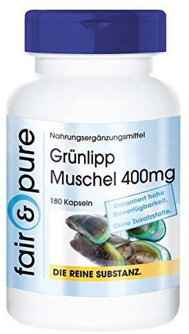 Fair & Pure® - Grünlipp Muschel 400mg mit Ingwer - 180 Kapseln - Yucca und Vitamin E - aus Neuseeland - hochdosiert