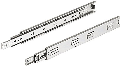 Schubladenschiene Vollauszug ACCURIDE 3832 Teleskopauszug 150 mm | Tragkraft bis 45 kg | Teleskopschiene mit Rastung in geschlossener Position | Stahl verzinkt | 1 Paar - Auszüge für Holz-Schubkästen