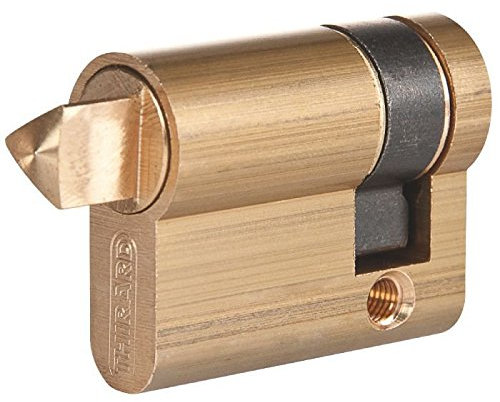 Demi cylindre pompier laitonné 30 x 10 mm Triangle 11 mm sortant Thirard