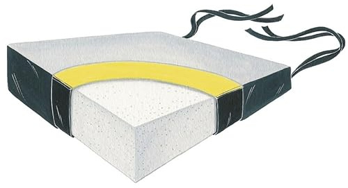 Skil-Care Wedge Foam Firm Foundation 18 Two-Color Vinyl Cushion, 18 W x 16 D x 4 H - 2 H - Firm Wedged Wheelchair Cushion, 754051