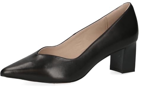 CAPRICE Damen Pumps Spitz aus Leder, Schwarz (Black Nappa), 38.5 EU