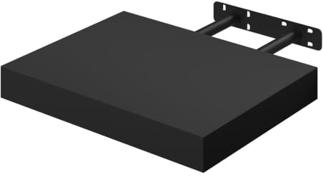 WOLTU Floating Shelf, 30cm Black Wall Shelf for Bedroom, Office | MDF Wooden Shelving Board, Hanging Modern Showcase & Organiser for Living Room, Kitchen, Bathroom, Hallway