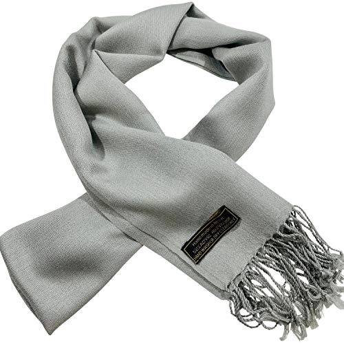 CJ Apparel, Sciarpa da uomo in tinta unita, design alla moda, per viso e collo, Grigio chiaro, Taglia unica