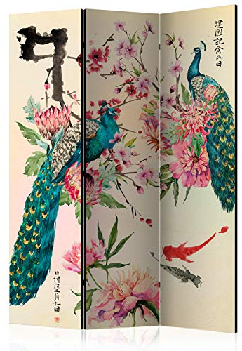 murando Decorative Room Divider Orient Japan Asia 135x172 cm / 54x68 | Double-Sided Folding Screen Room Partition Non-Woven Canvas Print Opaque Display