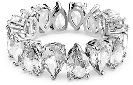 Swarovski Matrix Vittore Collezione Anello, Bianco, Matrix Vittore Drop Cut Ring, 58