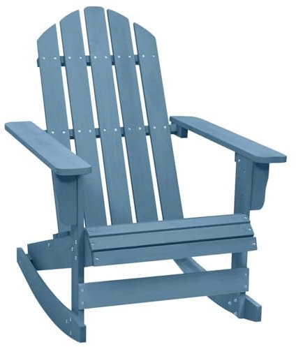vidaXL Tannenholz Massiv Adirondack Schaukelstuhl Deckchair Schaukelsessel Relaxstuhl Gartensessel Stuhl Sessel Relaxsessel Holzstuhl Gartenstuhl Blau