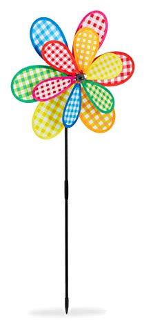 Relaxdays Girandola a Vento, a Forma di Fiore, da Giardino e Balcone, Gioco da Bambini, HxLxP: 86 x 38 x 12 cm, Colorata