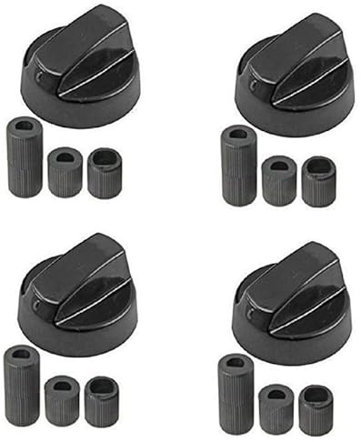 FIGEVIDA KIT 4 MANOPOLA UNIVERSALE PER CUCINA A GAS NERA INNESTO 6-7 - 8 MM 4 PEZZI