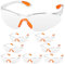 JIZZU 8 Stück Schutzbrillen Transparent Augenschutzbrille mit Klaren Gläsern Gumminase Schutzbrille für DIY, Schleifen, Radfahren, Labor, Anti-Staub/Kratzer/Mist/Wind