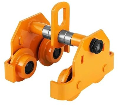 Carro de viga de empuje Manual de 0,5 T-3T for polipasto de garaje de ruedas dobles de alta resistencia Manual liso for brida de viga I curva recta ,Resistente Al Desgaste De Alta Resistencia(2 Ton)