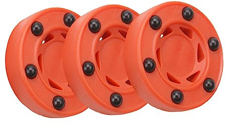 VANZACK 3 Stück Puck Eishockeysportartikel Hockeytraining Feldhockeyschläger Bubble-Hockey Hockey-minischläger Streethockeybälle Eishockeyschläger Rollhockeybälle Hockeyball Rot Nylon