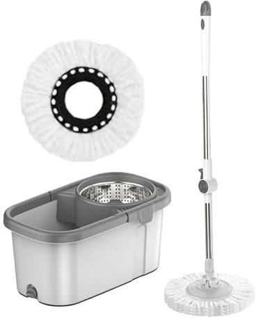 Serpillière Seau Essoreur, Ensemble de balais à Plat avec Seau essoreur Balai Serpillère Microfibre Plat kit de Lavage pour sols pour Nettoyage