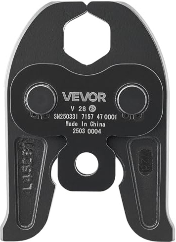 VEVOR Mordaza de Prensado V28 de 28 mm para Tubos de Acero Inoxidable Tipo V, de Acero Cementado de Alta Resistencia, Compatibles con Herramientas de Prensado Estándar, 148 x 110 x 39 mm, Negro