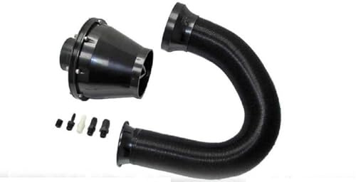 admisión Aire Kits De Filtro De Tubo Fuelle De Admisión De Aire Frío De 3 Pulgadas/76 Mm, Limpiador De Entrada De Aire Frío, Cabezal De Hongo Universal Ingesta De Aire Tubo(Negro)