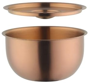 304 Stainless Steel Dessert Steamed Egg Bowl with Lid Rice Soup Household Stew Cup Salad Container(Rose Gold,2pcs)
