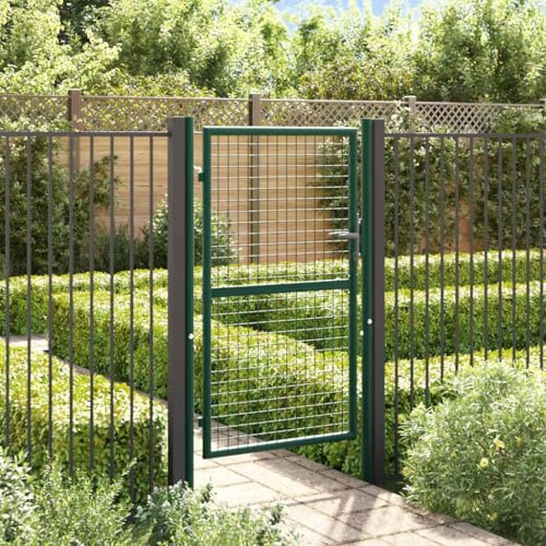 Genérico Puerta de Valla de Acero 100 x 150 cm Verde,Bricolaje,Vallas de jardín,Puertas de jardín-145734